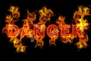 Burning danger sign